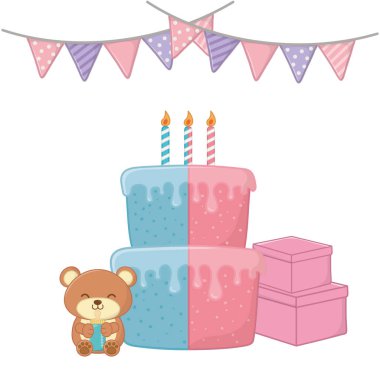 baby party elements vector illustration