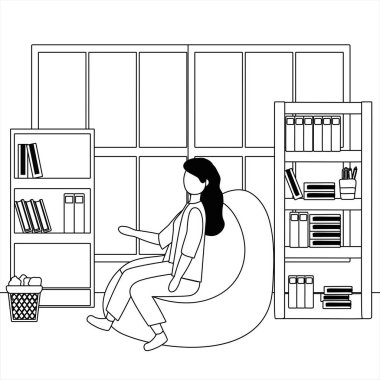 İş kadını avatar karikatür tasarım vector Illustrator