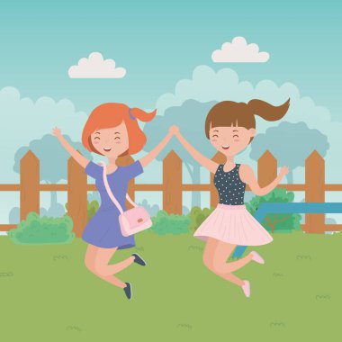 Genç kız karikatür tasarım vektör çizme