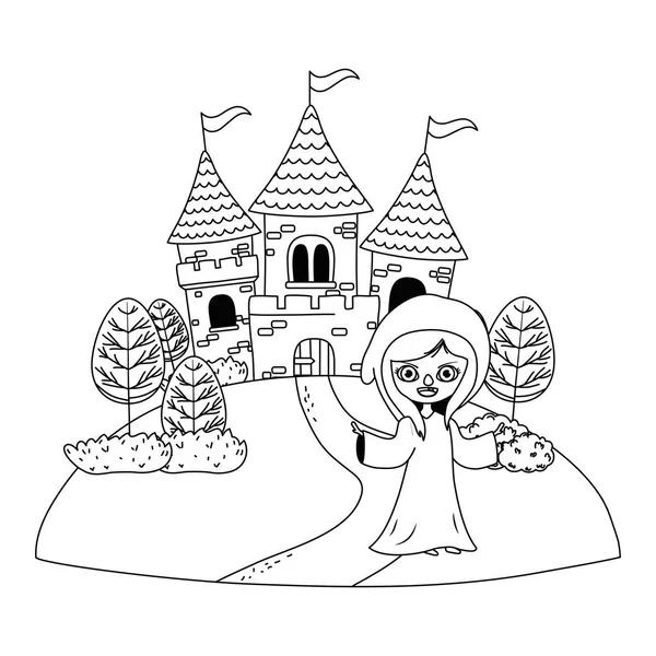Desenho animado de bruxa medieval de design de conto de fadas —  Vetores de Stock