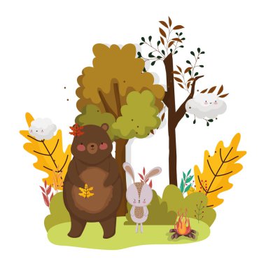 Şirin hayvan yaprakları Merhaba sonbahar