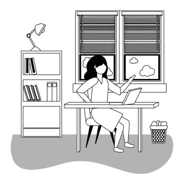 İş kadını avatar karikatür tasarım vector Illustrator