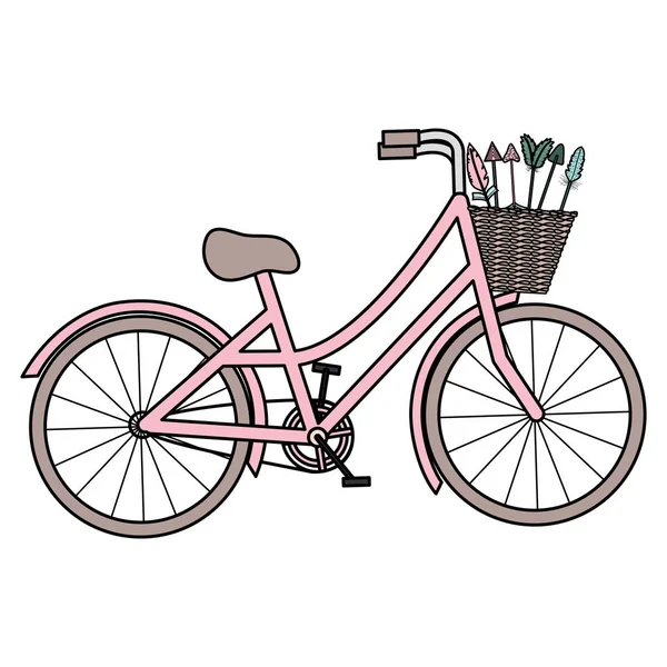 Retro bicycle with basket and indian arrows — Wektor stockowy