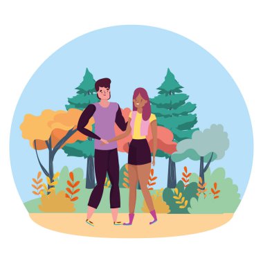 Kadın ve erkek karikatür tasarım çift