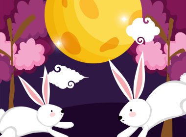 tavşan mutlu ay festivali görüntü