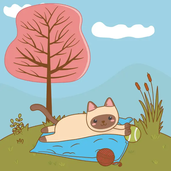 Dibujos animados gato diseño vector ilustrador — Vector de stock
