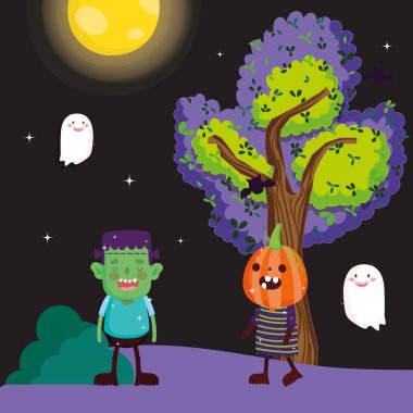 kostüm halloween görüntü ile çocuklar