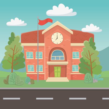 Okul bina tasarım vector Illustrator