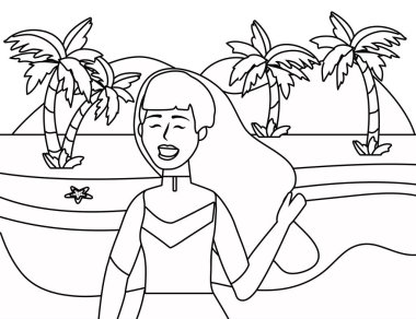 Yaz mayo tasarımı ile kız