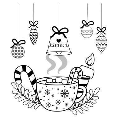 Mutlu noeller bardak vektör tasarımı