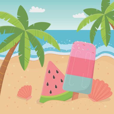 Yaz sezonu tasarım palmiye ağacı