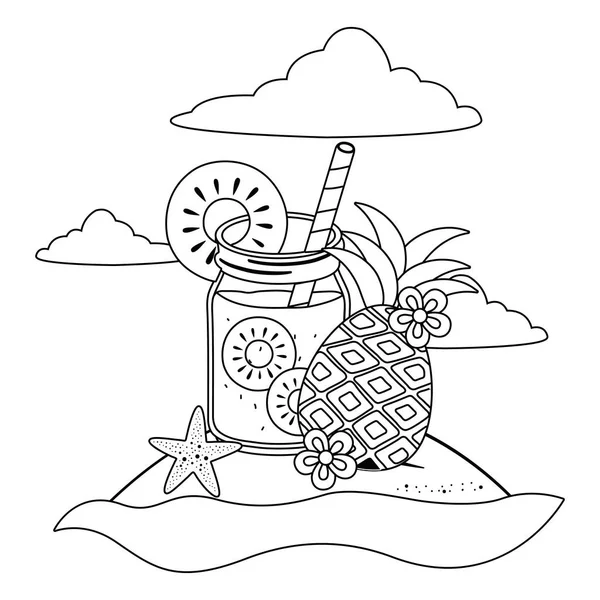Isolated pineapple juice design vector illustration — Stock Vector