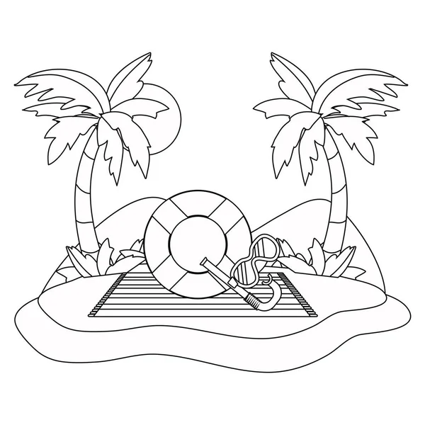Diseño de conjunto de iconos de verano y vacaciones — Archivo Imágenes Vectoriales