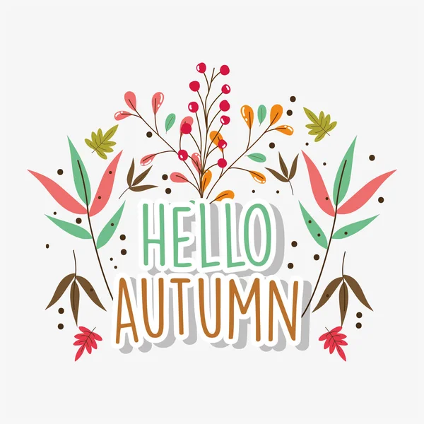 Bonjour automne saison plat design — Image vectorielle