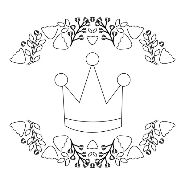 Королева короны с цветочным венком в стиле поп-арта — стоковый вектор