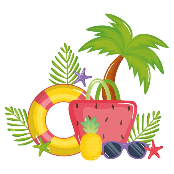 güneş gözlüğü ve float cankurtaran ile çanta kadın