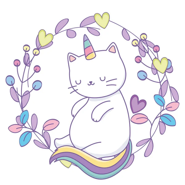 Conception vectorielle d'un chat à licorne — Image vectorielle