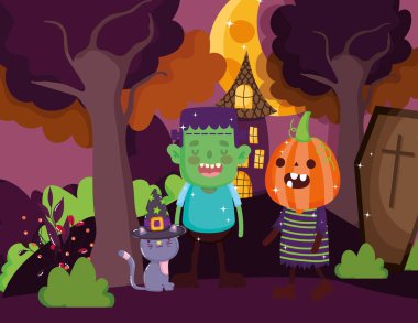 kostüm halloween görüntü ile çocuklar