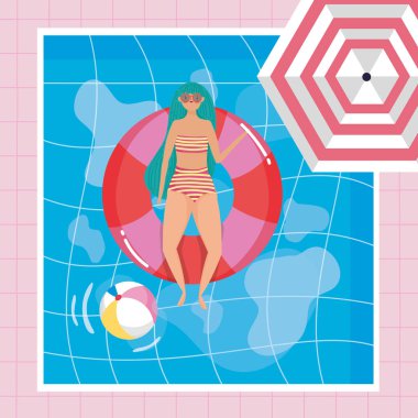 Yaz mayo tasarımı ile kız