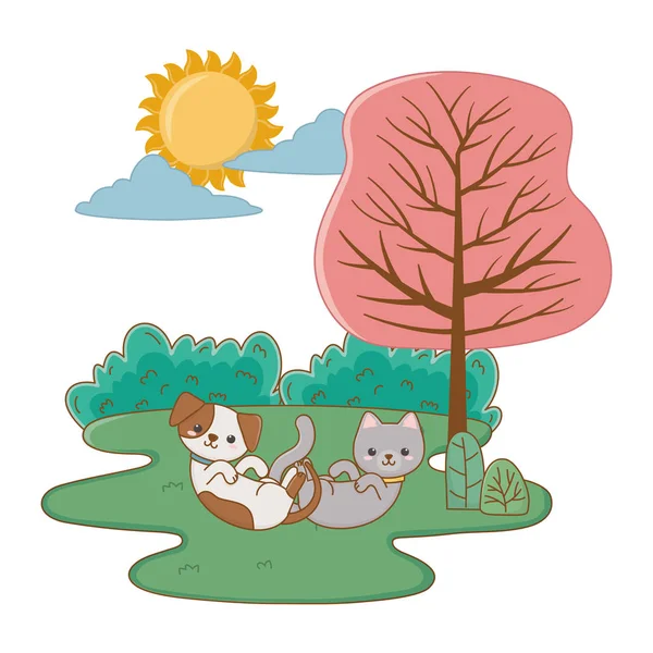 Векторный иллюстратор дизайна кошек и собак — стоковый вектор