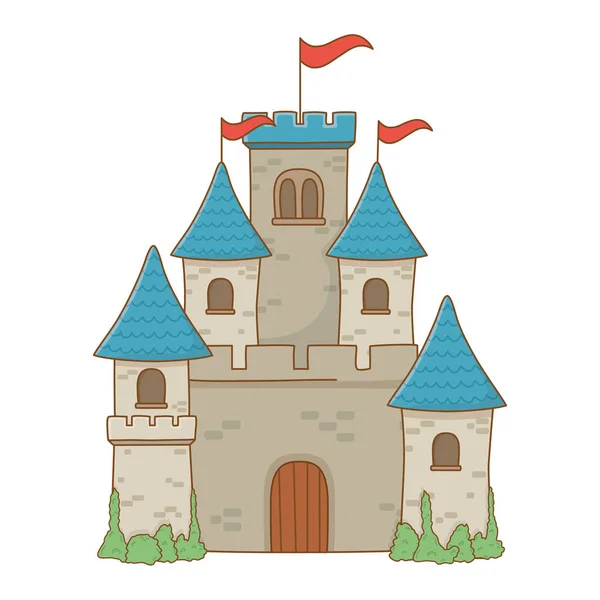 Isolierte Burg mit Wimpeln Design Vektor Illustration — Stockvektor