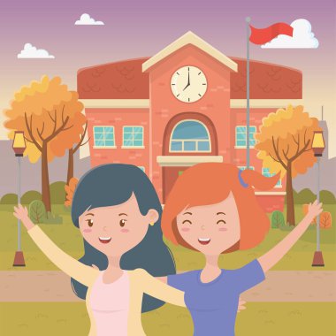 Genç kız karikatür tasarım vektör çizme