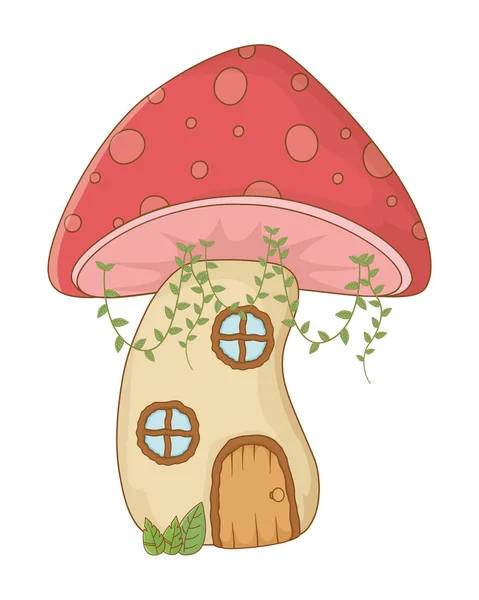 Paddestoel huis van Fairytale ontwerp vector illustratie — Stockvector