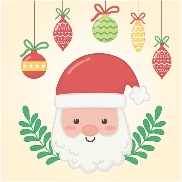 Feliz tarjeta de navidad feliz con santa claus — Vector de stock