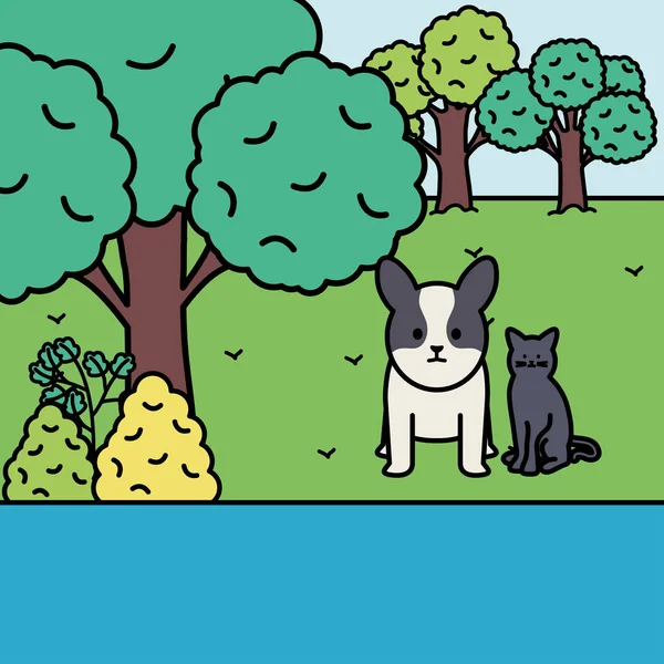 Karakter kartun anak kucing Stok Vektor, Ilustrasi Karakter kartun