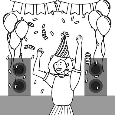 Woman cartoon dancing design vector illustrator