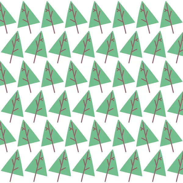 Background green pine trees botanical foliage decoration — Image vectorielle