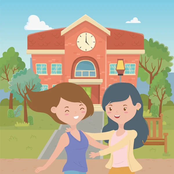 Genç kız karikatür tasarım vektör çizme