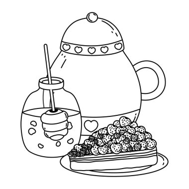 İzole şeker kasesi ve bal kavanozu tasarımı