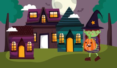 kostüm halloween görüntü ile çocuklar