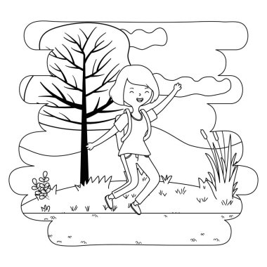 Genç kız karikatür tasarım vector Illustrator