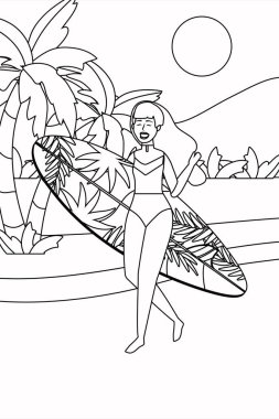 Yaz mayo tasarımı ile kız