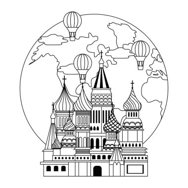 Saint Basil Katedrali tasarım vektör çizimi