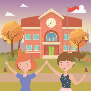 Genç kız karikatür tasarım vektör çizme