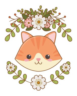 İzole kedi karikatür tasarım vektör