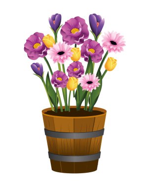 çiçek tropikal karikatür