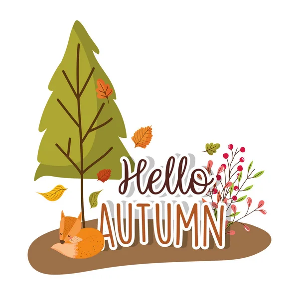 Bonjour automne saison plat design — Image vectorielle