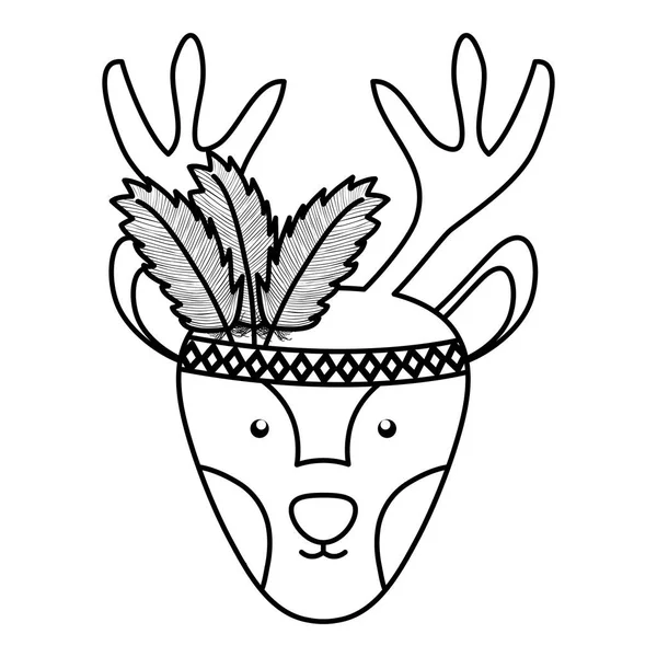 Северный олень в шапке-ушанке по-французски — стоковый вектор