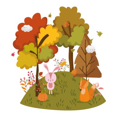 Şirin hayvan yaprakları Merhaba sonbahar