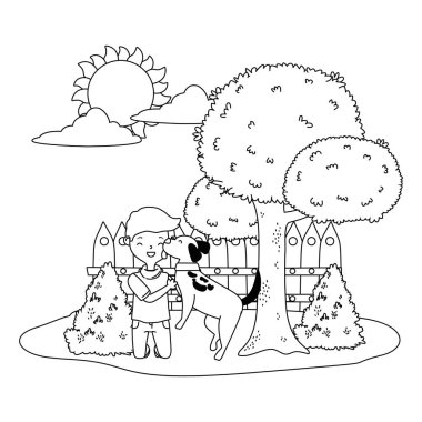 Köpek karikatür tasarımı ile çocuk