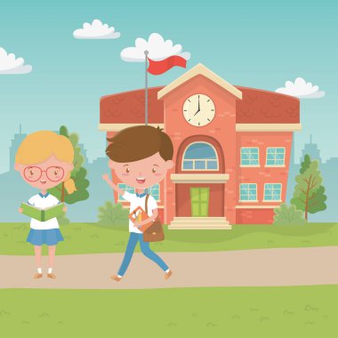 Okul binası ve çocukların tasarımı