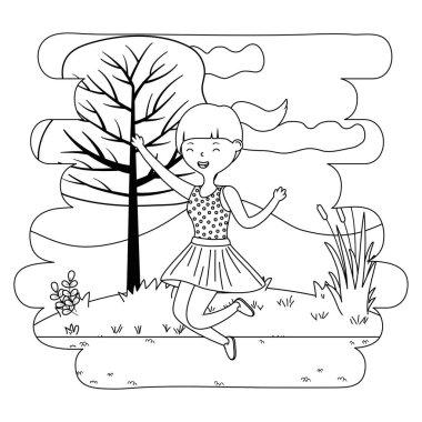 Genç kız karikatür tasarım vector Illustrator