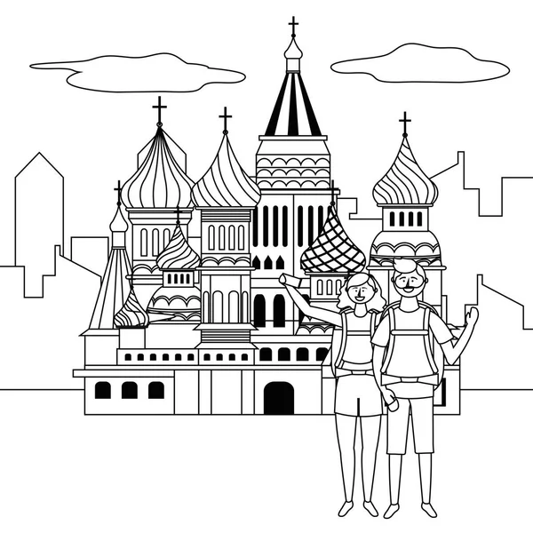聖バジル大聖堂のデザインベクトルイラスト — ストックベクタ