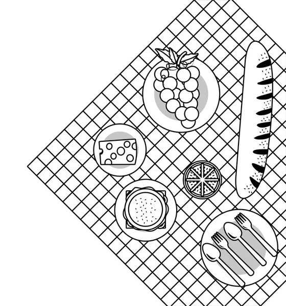 Piknik és élelmiszer-tervezési vektor illusztrátor — Stock Vector