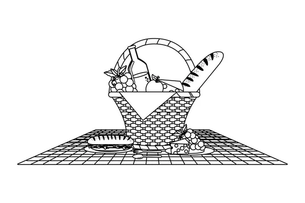 Ilustrador de vectores de diseño de cesta de picnic aislado — Vector de