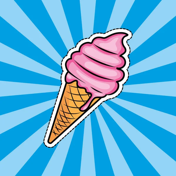 Pop arte sorvete desenho animado — Vetor de Stock